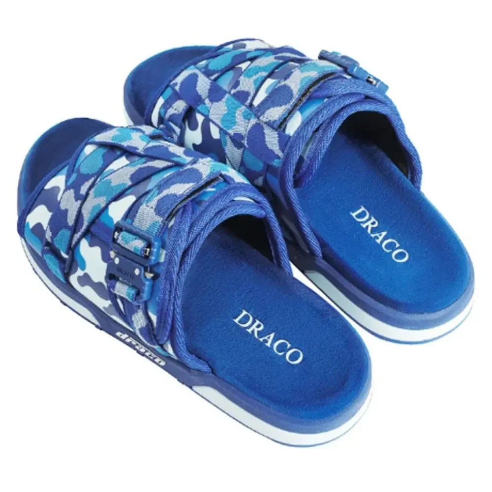 Draco Men's Blue Camo Slide Sandals Size 5-6